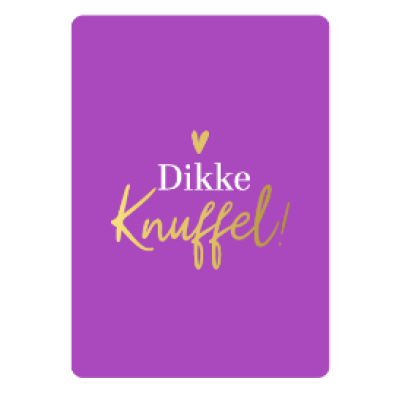 Cadeaukaartje A7-Dikke knuffel paars