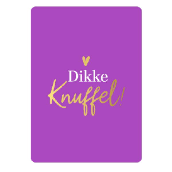 Cadeaukaartje A7-Dikke knuffel paars