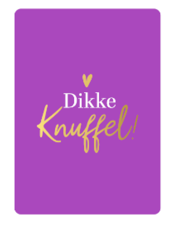 Cadeaukaartje A7-Dikke knuffel paars