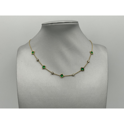 Goud, groene strass
