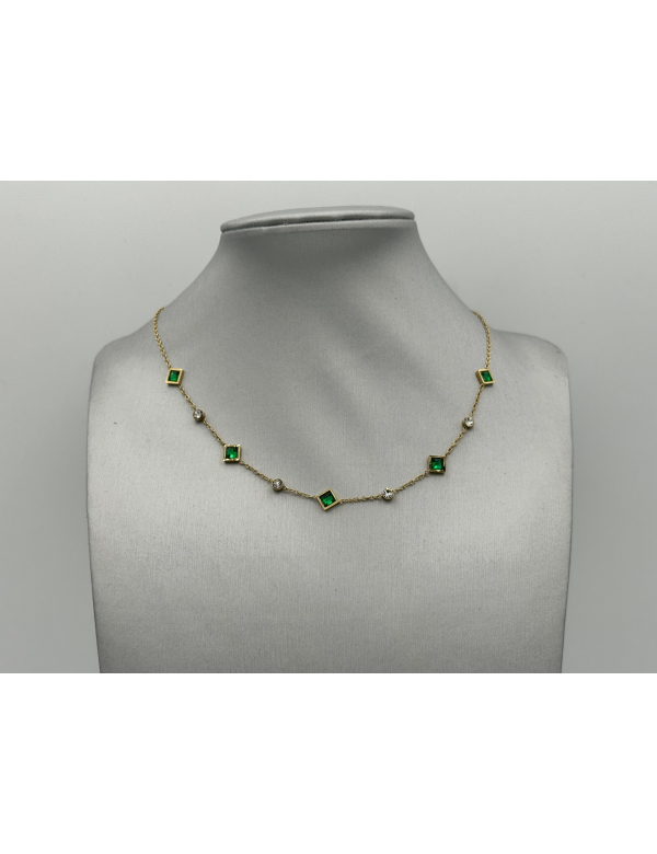 Goud, groene strass Goud, groene strass