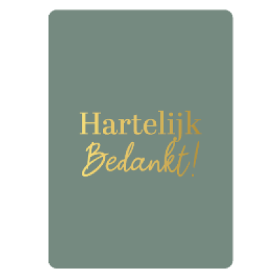 Cadeaukaartje A7-Hartelijk bedankt, groen