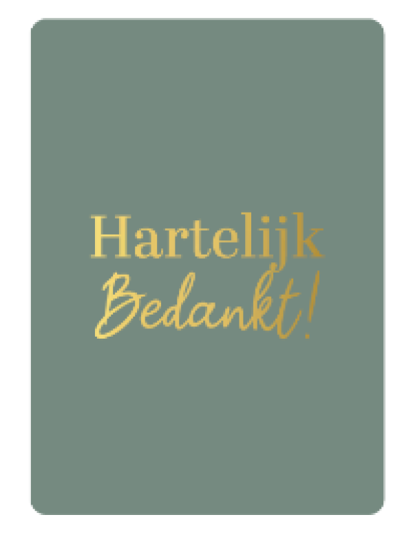 Cadeaukaartje A7-Hartelijk bedankt, groen