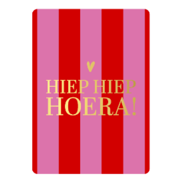 Cadeaukaartje A7-Hiep hiep hoera