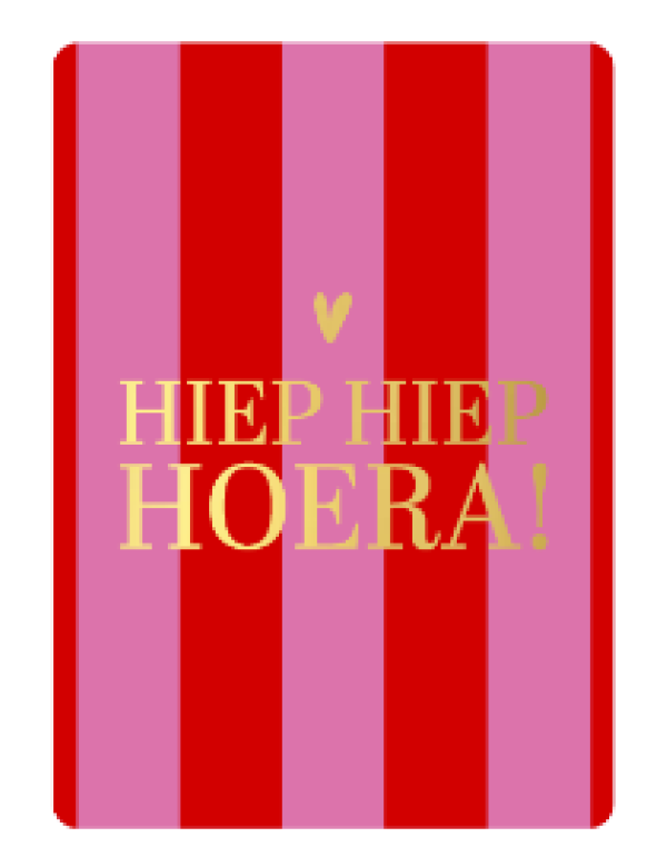 Cadeaukaartje A7-Hiep hiep hoera