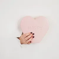 Licht Roze Hart "Happy" 