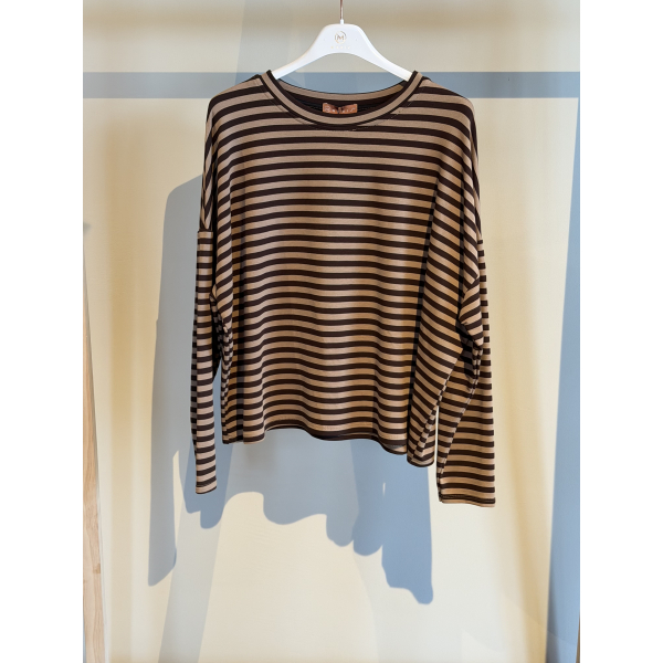 Longsleeve Jenny Licht/Donkerbruin