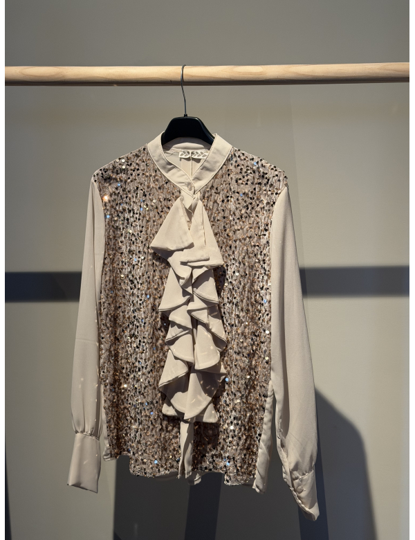 Pailletten Blouse Ecru