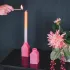 Kaarsenhouder Huis Neon Roze