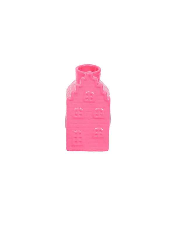 Kaarsenhouder Huis Neon Roze Kaarsenhouder Huis Neon Roze