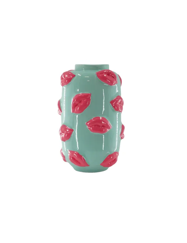 Kusjes vaas mint/roze Kusjes vaas mint/roze