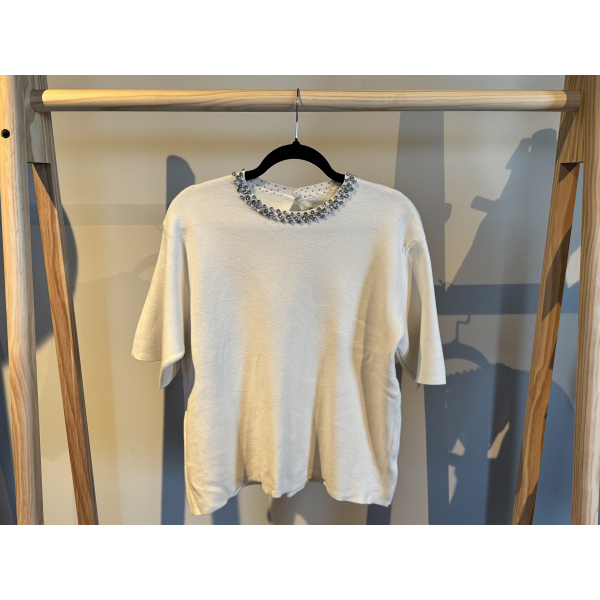 Strass Top Steffie Creme