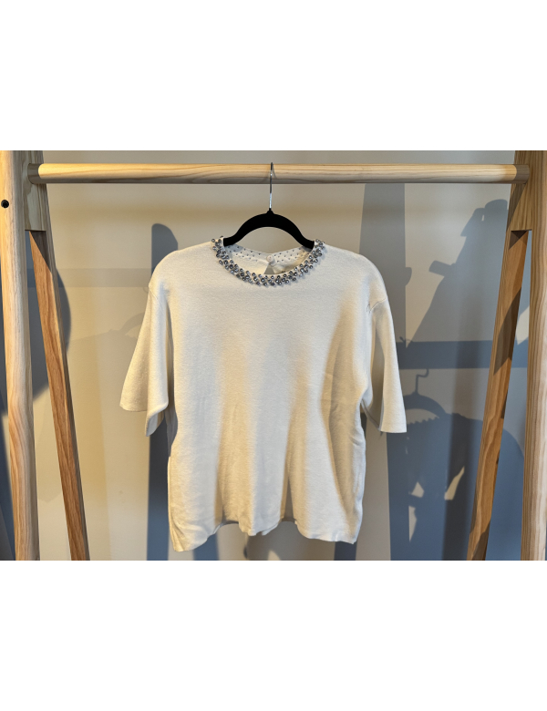 Strass Top Steffie Creme